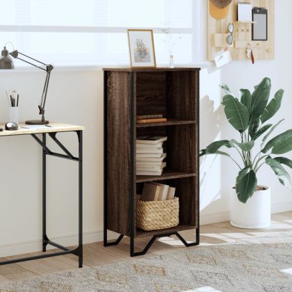 Библиотека, кафяв дъб, 50x31x106 см, инженерно дърво