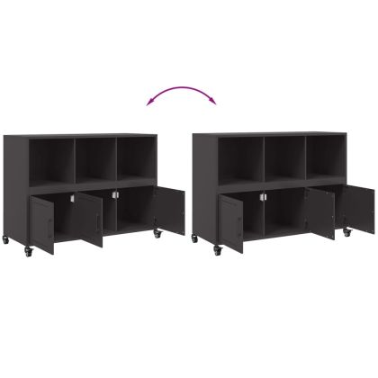 Бюфет, черен, 100,5x39x72 см, стомана