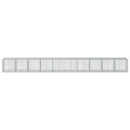 Габионна кошница с капак, 1000x100x100 см, поцинковано желязо