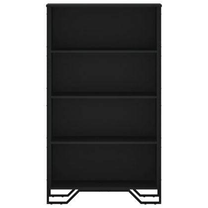Библиотека черна 80x31x137,5 см инженерно дърво