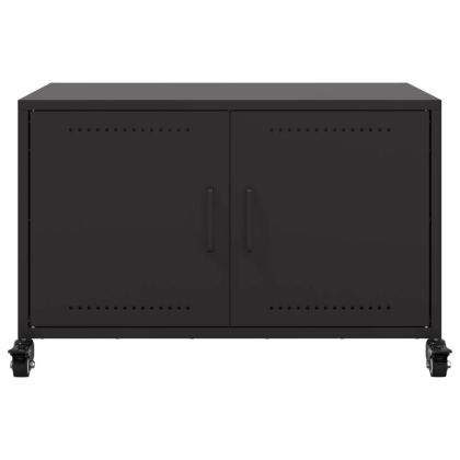 ТВ шкаф, черен, 68x39x43,5 см, стомана
