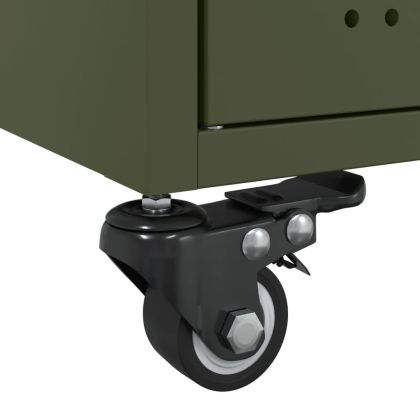 Маса за кафе, маслиненозелено, 68x50x43,5 см, стомана