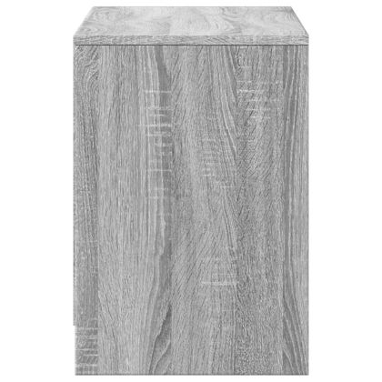 ТВ шкаф с LED, сив сонома, 100x34x50 см, инженерно дърво