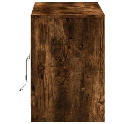 ТВ шкаф с LED, опушен дъб, 100x34x50 см, инженерно дърво