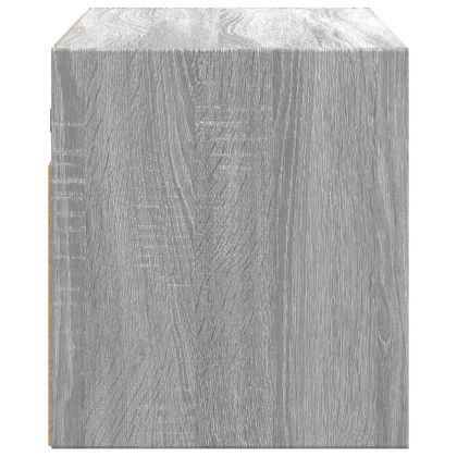 Стенен ТВ шкаф с LED осветление, сив сонома, 80x31x35 см