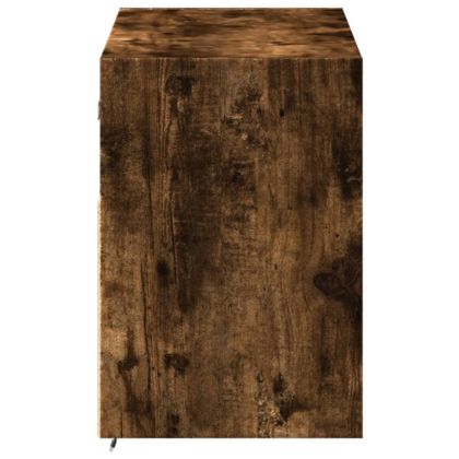 Стенен ТВ шкаф с LED осветление, опушен дъб, 100x31x45 см