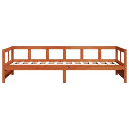 Дневно легло без матрак, восъчнокафяв, 90x190 см, бор масив