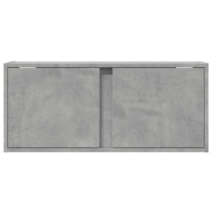 Стенен ТВ шкаф с LED осветление, бетонно сив, 80x31x35 см