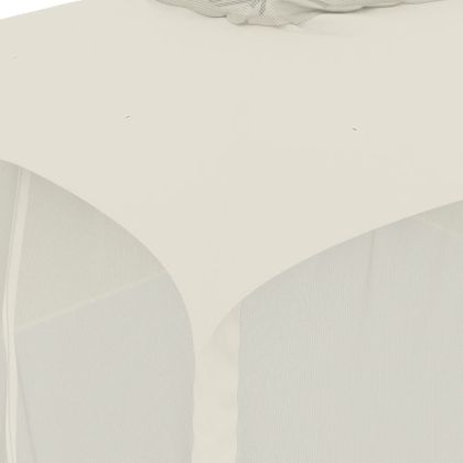 Шатра двоен покрив и мрежести стени кремав 3,93x2,93 м стомана