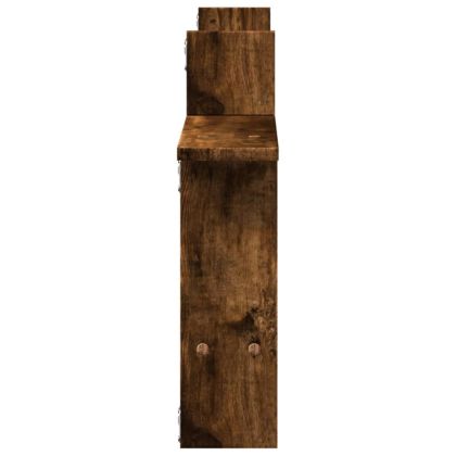 Стенни рафтове, 2 бр, опушен дъб, 50x12x50 см, инженерно дърво