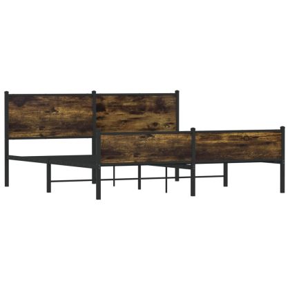 Метална рамка за легло, без матрак, опушен дъб, 183x213 см