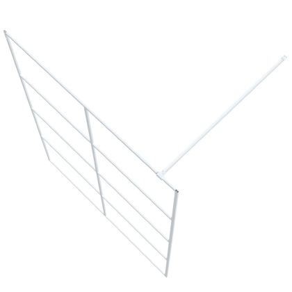 Параван за баня, бял, 140x195 см, прозрачно ESG стъкло