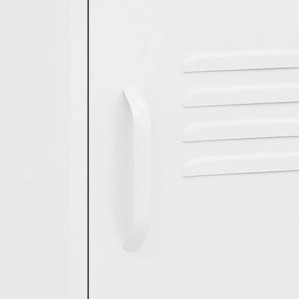 Нощни шкафчета, 2 бр, бели, 35х35х51 см, стомана