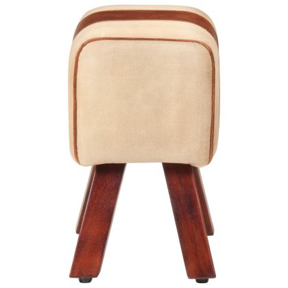 Пейка гимнастическа 38 см кафява естествена кожа и манго масив