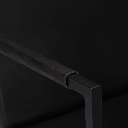 Фотьойл, черен, естествена кожа