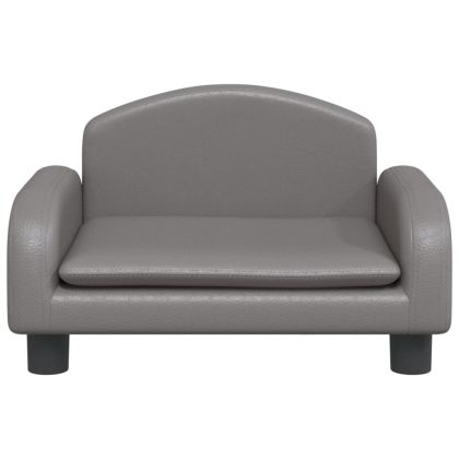 Кучешко легло, сиво, 50x40x30 см, изкуствена кожа