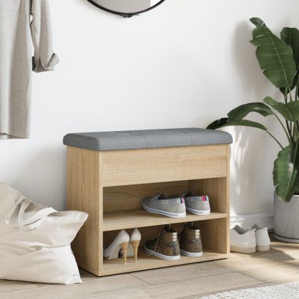 Пейка за обувки, сонома дъб, 62x32x50 см, инженерно дърво