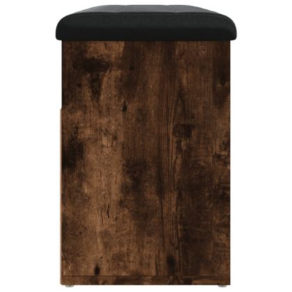 Пейка за обувки, опушен дъб, 82x32x45,5 см, инженерно дърво