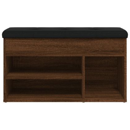 Пейка за обувки, кафяв дъб, 82x32x45,5 см, инженерно дърво