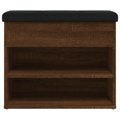Пейка за обувки, кафяв дъб, 62x32x50 см, инженерно дърво