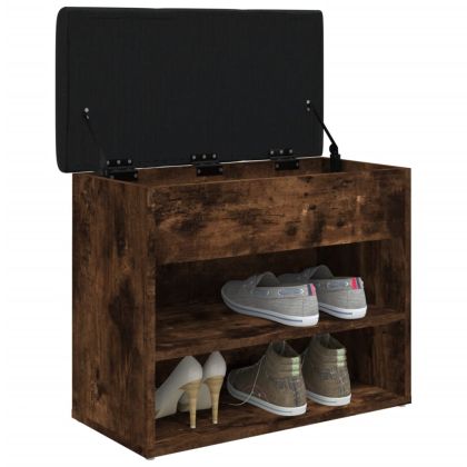 Пейка за обувки, опушен дъб, 62x32x50 см, инженерно дърво