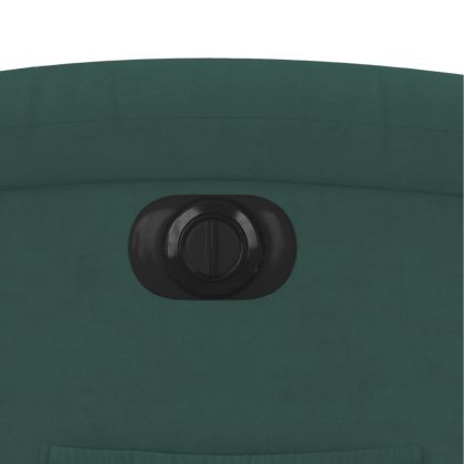 Електрически реклайнер стол, тъмнозелен, кадифе