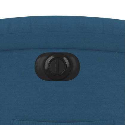 Електрически изправящ реклайнер стол, син, кадифе