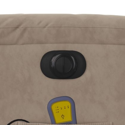 Електрически изправящ масажен реклайнер, таупе, микрофибър