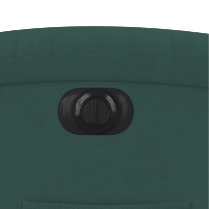 Електрически изправящ реклайнер стол, тъмнозелен, кадифе