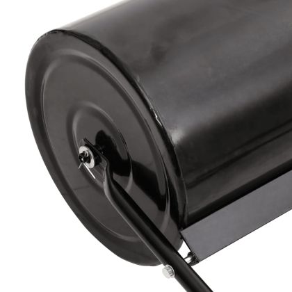 Градински валяк за трева със скоби аератор, черен, 63 л, желязо