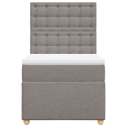 Боксспринг легло с матрак, таупе, 90x200 см, плат