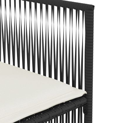 Градински трапезен комплект 7 части възглавници черен полиратан