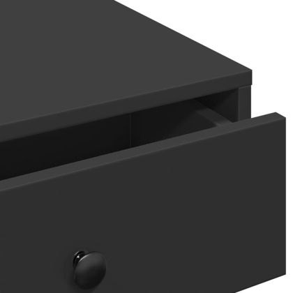 Маса за кафе, черна, 90x90x28 см, инженерно дърво