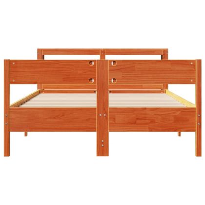 Рамка за легло без матрак, восъчнокафяв, 120x200 см, бор масив