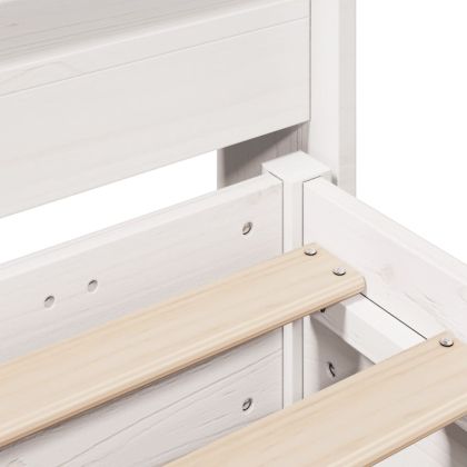 Рамка за легло без матрак, бял, 140x200 см, бор масив