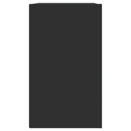 Стенен шкаф, черен, 75x35x60 см, инженерно дърво