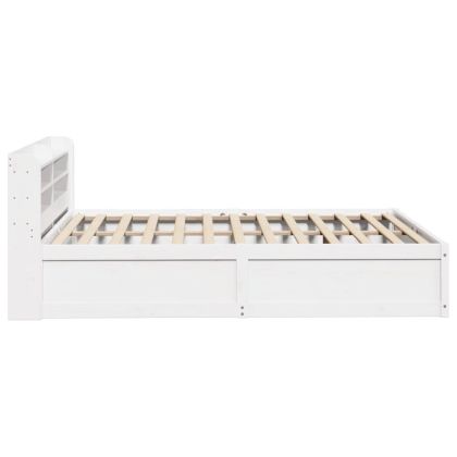 Рамка за легло с табла, бяла, 140х200 см, бор масив