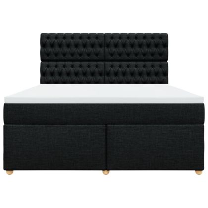 Боксспринг легло с матрак, черно, 180x200 см, плат