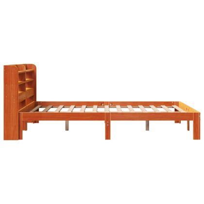 Рамка за легло без матрак, восъчнокафяв, 120x190 см, бор масив