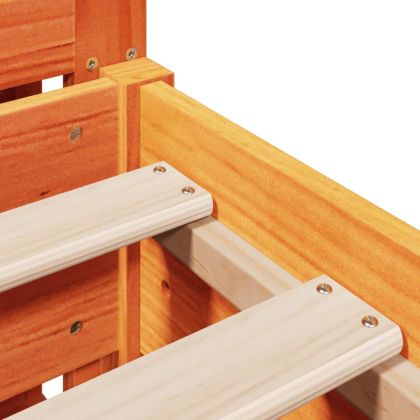 Рамка за легло без матрак, восъчнокафяво, 135x190 см, бор масив