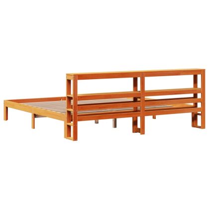 Рамка за легло без матрак, восъчнокафяв, 180x200 см, бор масив