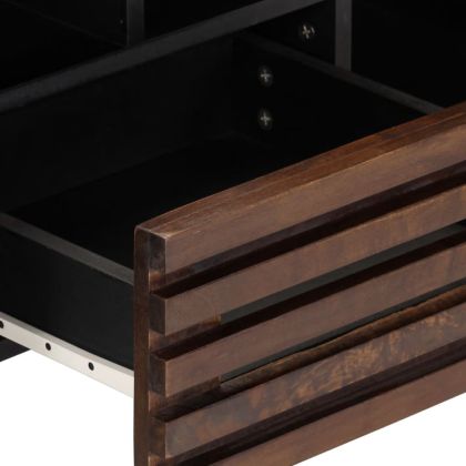 ТВ шкаф, кафяв, 100x34x46 см, масивно мангово дърво