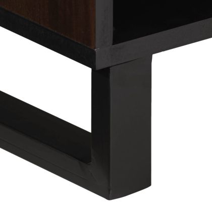 ТВ шкаф, кафяв, 100x34x46 см, масивно мангово дърво