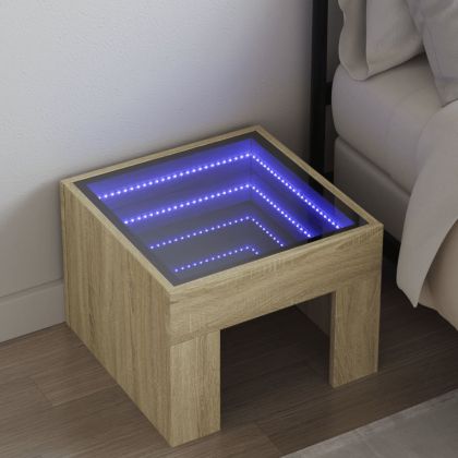 Нощна масичка с Infinity LED сонома дъб 40x40x30 см