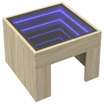 Нощна масичка с Infinity LED сонома дъб 40x40x30 см