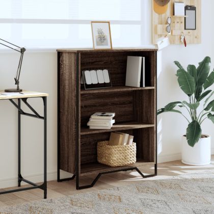 Библиотека, кафяв дъб, 80x31x106 см, инженерно дърво