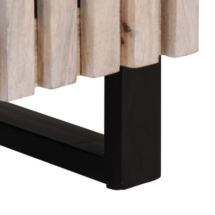 Шкаф за баня 38x34x58 см масивно дърво груб манго