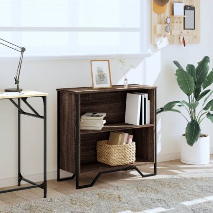 Библиотека, кафяв дъб, 80x31x74,5 см, инженерно дърво