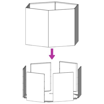 Градинска кашпа, маслинена, шестоъгълна, 104x90x45 см, стомана