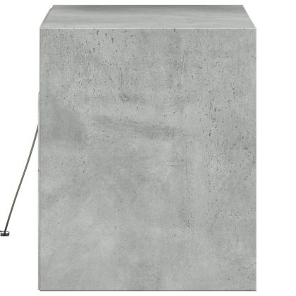 Стенен ТВ шкаф с LED осветление, бетонно сив, 80x31x38 см